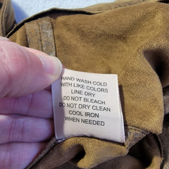 NWT Philosophy Faux Suede Camel Tan Tobacco Pants Size 6 - Picture 8 of 11